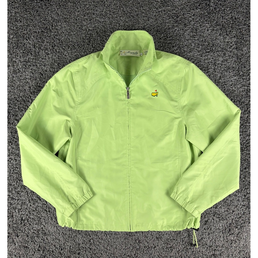 Magnolia Lane Masters Golf Jacket Womens Small Lime Green Full Zip Windbreaker